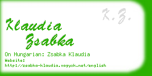 klaudia zsabka business card